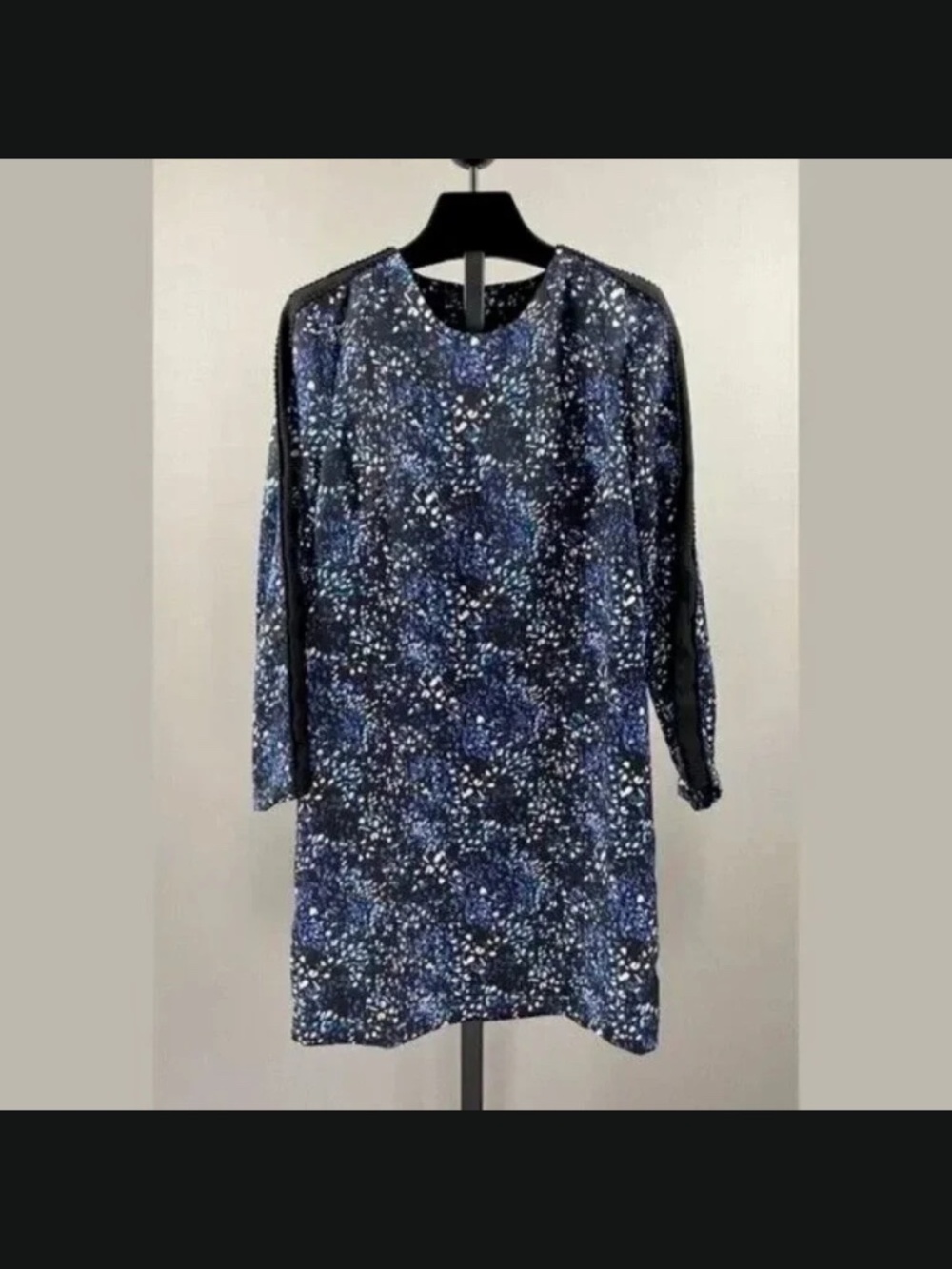 NEW Banana Republic Dress Womens 6 black blue flecked shift loose classic
